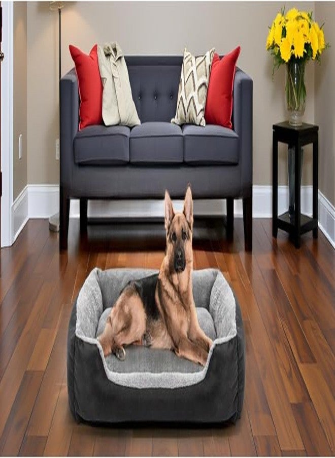 gorgeous Super Soft Reversable Dual (Dog and Cat Bed)-Small (Grey-Black Square, M) - Image 4